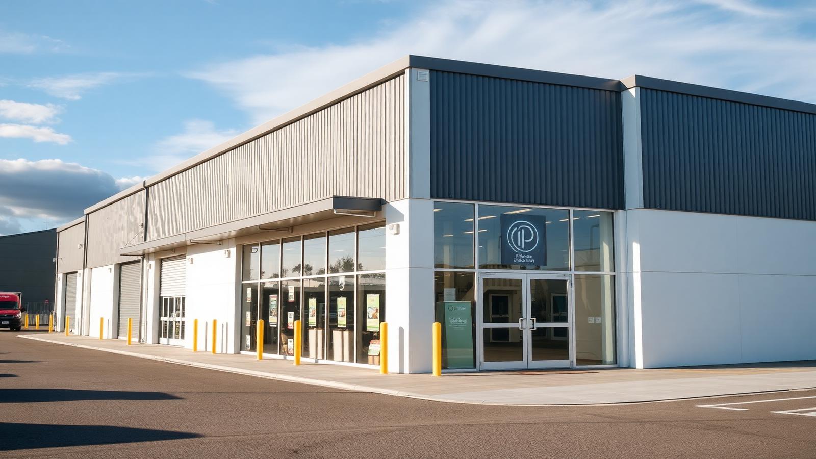 Modern New Zealand commercial retail and warehouse premises